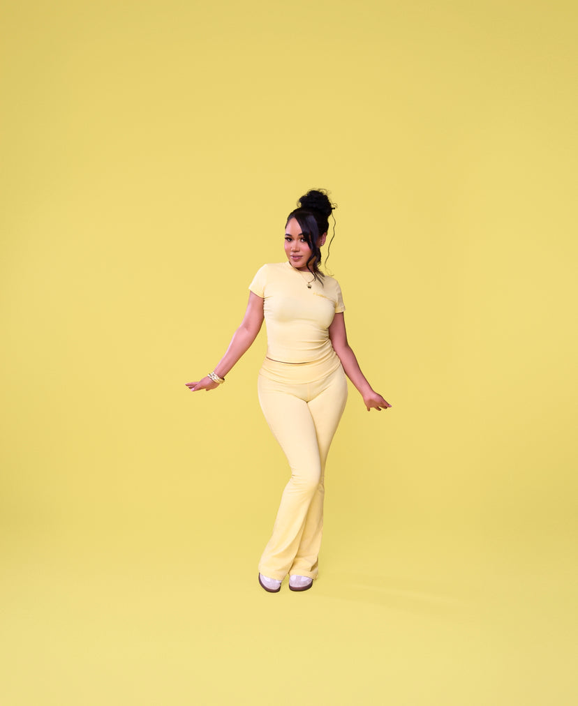 Pretty Aura yellow pants set